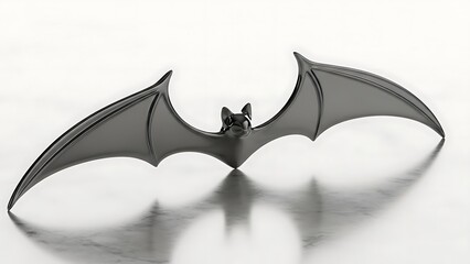 Bat with spread wings flying in the air