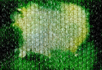 Experimental abstract artwork &mdash; bubble wrap texture, green watercolor in emerald and swamp tones. Layered mixed media composition with strong contrast for music album covers, vinyl sleeves, posters.