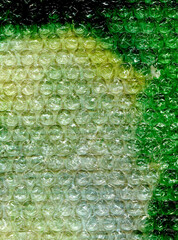 Experimental abstract artwork &mdash; bubble wrap texture, green watercolor in emerald and swamp tones. Layered mixed media composition with strong contrast for music album covers, vinyl sleeves, posters.