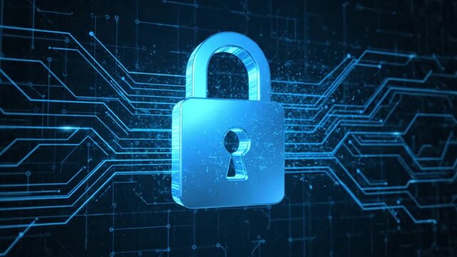 Secure padlock symbolizing data protection and cybersecurity