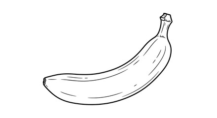 Curved Banana Isolated on White