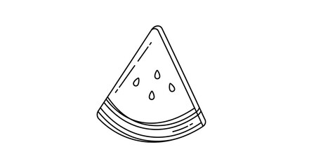 Watermelon Slice Illustration Simple Line Art