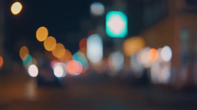 City lights bokeh at night