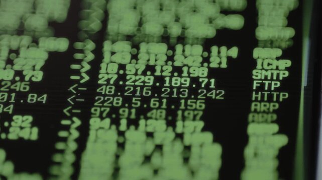 IP addresses and network protocols, a live network traffic monitor