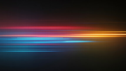 Vibrant colorful light trails on dark background