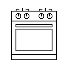 Kitchen Oven Appliance Line Icon for Home Cooking and Food Preparation Activity