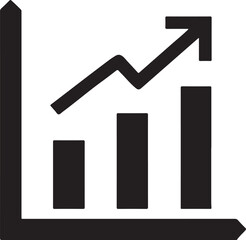 Growth Chart: A clean and simple graphic representation of business growth, featuring a rising arrow superimposed over a bar graph, symbolizing progress and success.