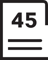 Number 45 Document: A simple document, featuring the number 45, is illustrated with clean lines and minimalist design.