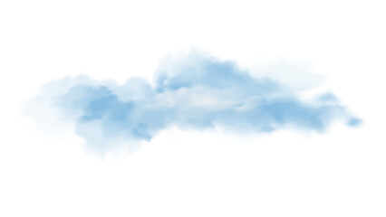 Blue realistic cloud with soft transparency