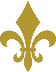Golden fleur de lis symbol isolated on transparent background © Djujjol