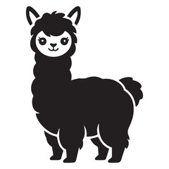 Obraz premium Cute Llama Silhouette Vector Illustration