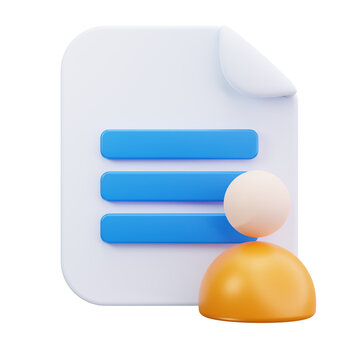 3D User File Document Profile Icon