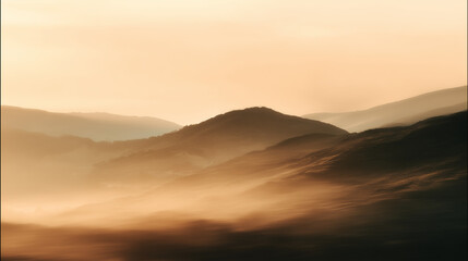 Ai stunning desert landscape with mountains and winding road during sunrise in a clear sky