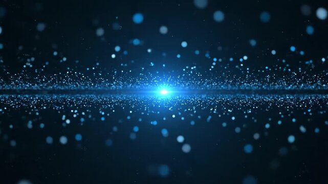 Digital Particle Field Expanding and Contracting with Soft Light Bloom.