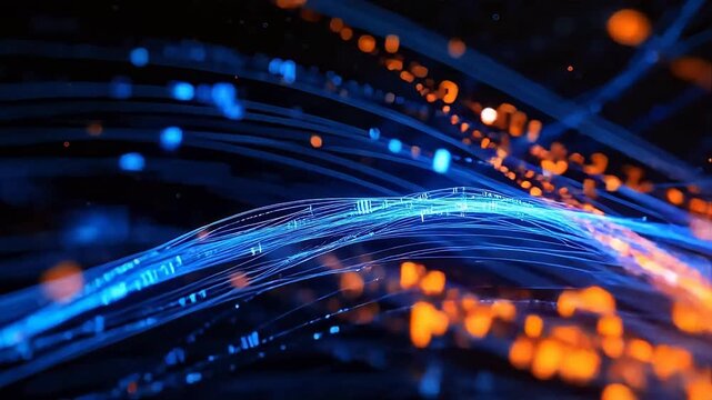 Abstract digital wave with binary code