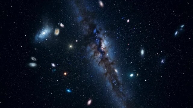 Stunning view of a galaxy filled with stars and celestial bodies. A mesmerizing exploration of the universe's vastness and beauty