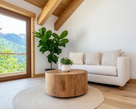 Cozy mountain house with rustic timberwork and handmade vintage accents