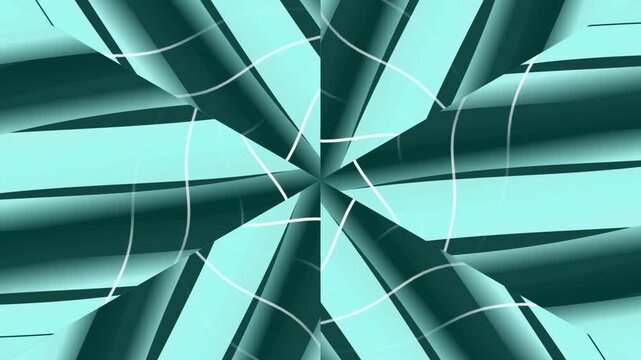 Abstract teal geometric starburst background with angular shards and radial symmetry design.