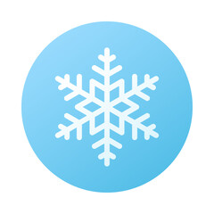 Fototapeta premium Icon snowflake. Winter and snowfall. Sky and weather design element. Round Isolated vector illustration.