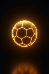 Fototapeta premium 3d neon soccer ball on black background 