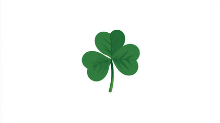 A vibrant green four-leaf clover symbolizing luck, perfect for St. Patrick's Day celebrations.