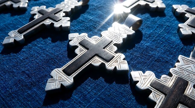 cross on a wooden background