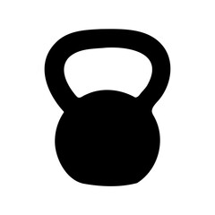 Fototapeta premium A black silhouette of a kettlebell for strength training exercises