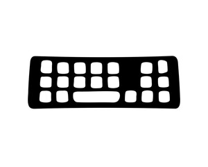 Naklejka premium Stylized Black Keyboard Depiction with Simple Key Layout on White Background