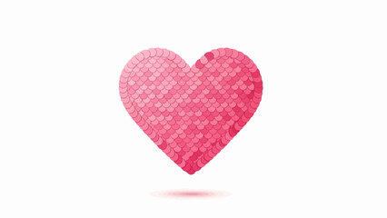 Fototapeta premium A pink heart symbol made of many small pink scales