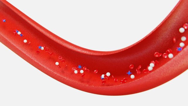 video of Blood Vessel Cross-Section with Blood Cells in 4K