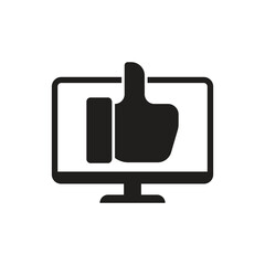 Obraz premium Solid monitor thumb up like icon