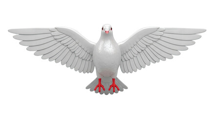 Fototapeta premium White dove with open wings