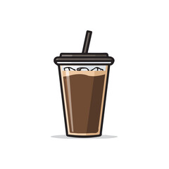 2D flat vector illustration of Iced Coffee, designed in a clean icon style and isolated on a white background.