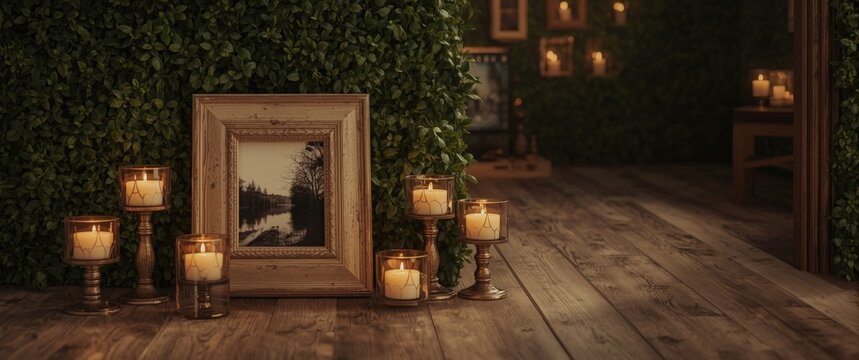 Photo frame and candle decoration ideas