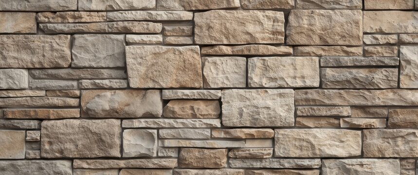 Interior or exterior design featuring decorative stone cladding using natural lightly processed large cobblestone