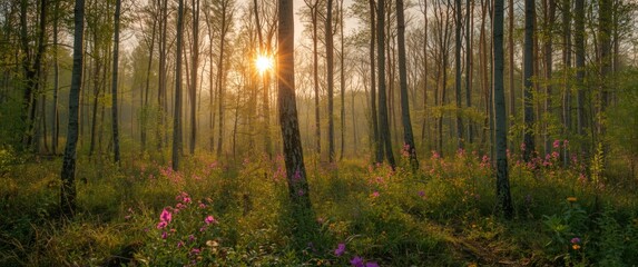 Obraz premium nTrees with delicate, curving trunks