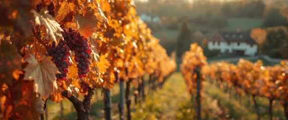 Obraz premium Wine leaves during fall