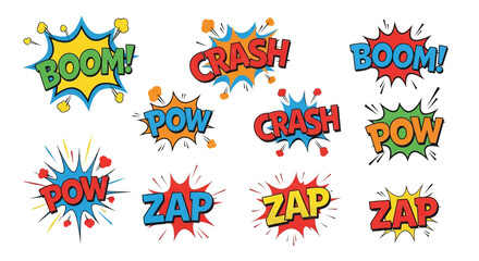 Colorful Comic Book Sound Effects Collection. © Abhinaya Project