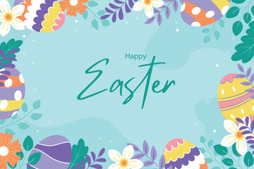 Flat background for easter day celebration