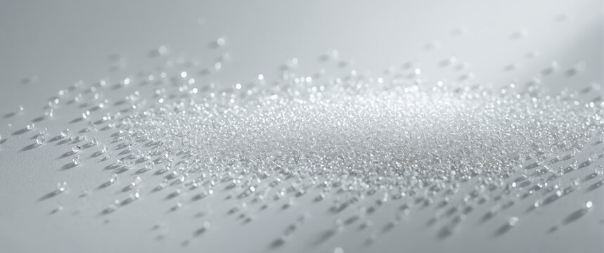 Grey background featuring Polypropylene granules