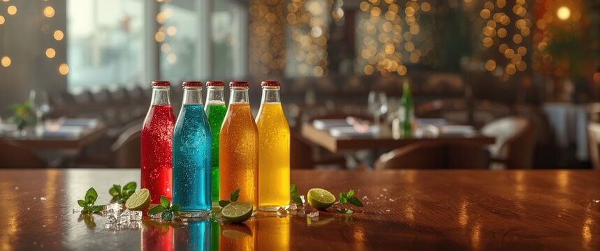 Multicolor Flavor Indian Goli Soda Banta Bunta in Glass Bottles