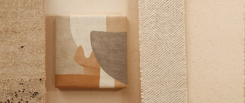 Contemporary artwork on a background with natural texture