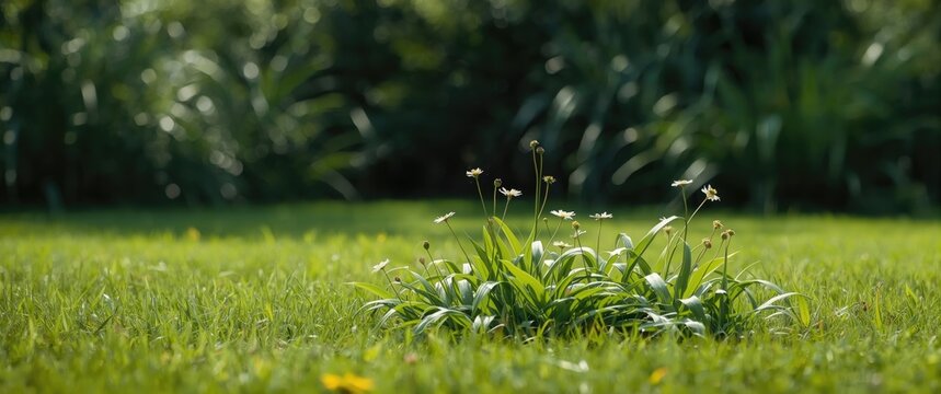 Lawn overtaken by crabgrass weeds