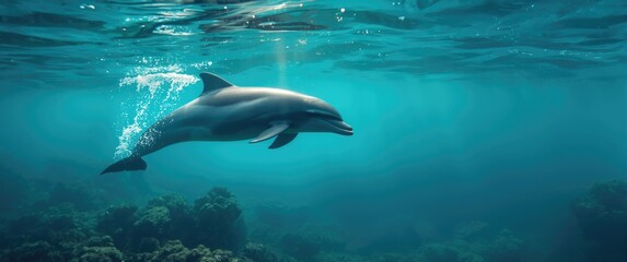 Obraz premium The species Bottlenose dolphin is called Tursiops truncatus scientifically