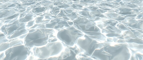Fototapeta premium Light-shadow pattern in white reflecting sunlight on rippled water surface, featuring a beautiful 3D water marbling effect