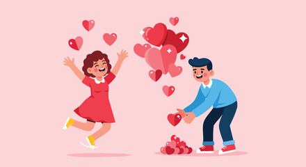 Obraz premium A Modern Valentine's Day Romance Celebrating Love and Self-Care with Joyful Connections and Shared Affection