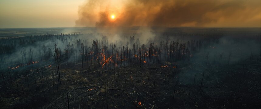 Disastrous wildfire captured from above