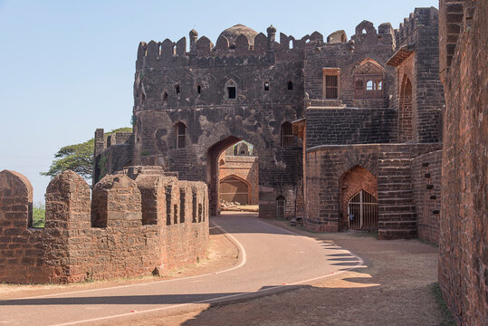 Bidar Fort, 15th century Bahmani architecture, historical religious and rich heritage site, Bidar, Karnataka, India.