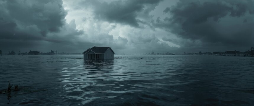 Hurricane rainfall causes flood waters to surround homes in Florida neighborhood