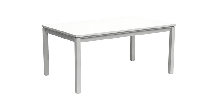 Modern White Rectangular Dining Table with Gray Legs